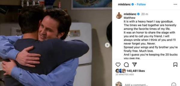 LeBlanc played Chandler's roommate, Joey on Friends. Credit: Instagram/@mleblanc