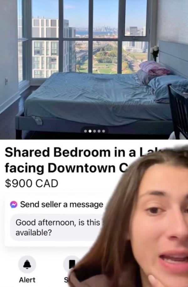 The listing is asking for the tenant to share the bed. Credit: TikTok/@aserealty