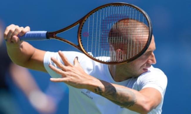 Dan Evans in practice at Flushing Meadows