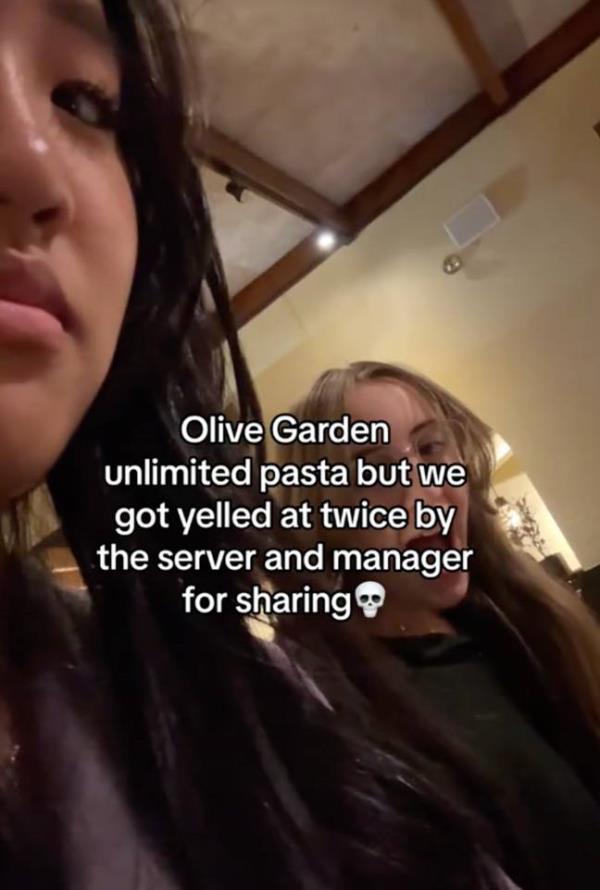 Ruth and her friends say they got 'yelled at twice' for sharing the meal. Credit: TikTok/ @yuh1005